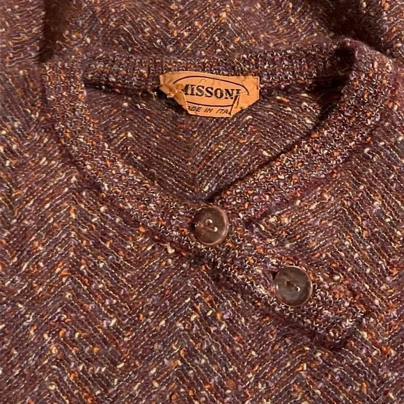 Vintage Missoni Knit Dress Multicolor Geometric Sweater Made In Italy 70’s - Picture 6 of 7